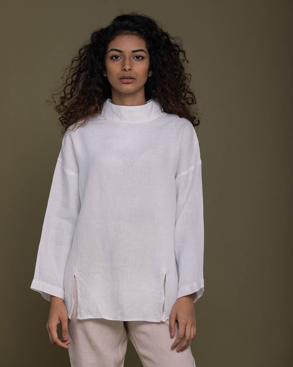 Monday Playlist Top - Coconut White by Reistor with Archived, Casual Wear, Hemp, Hemp by Reistor, Natural, Office Wear, Solids, Tops, Tunic Tops, White, Womenswear at Kamakhyaa for sustainable fashion