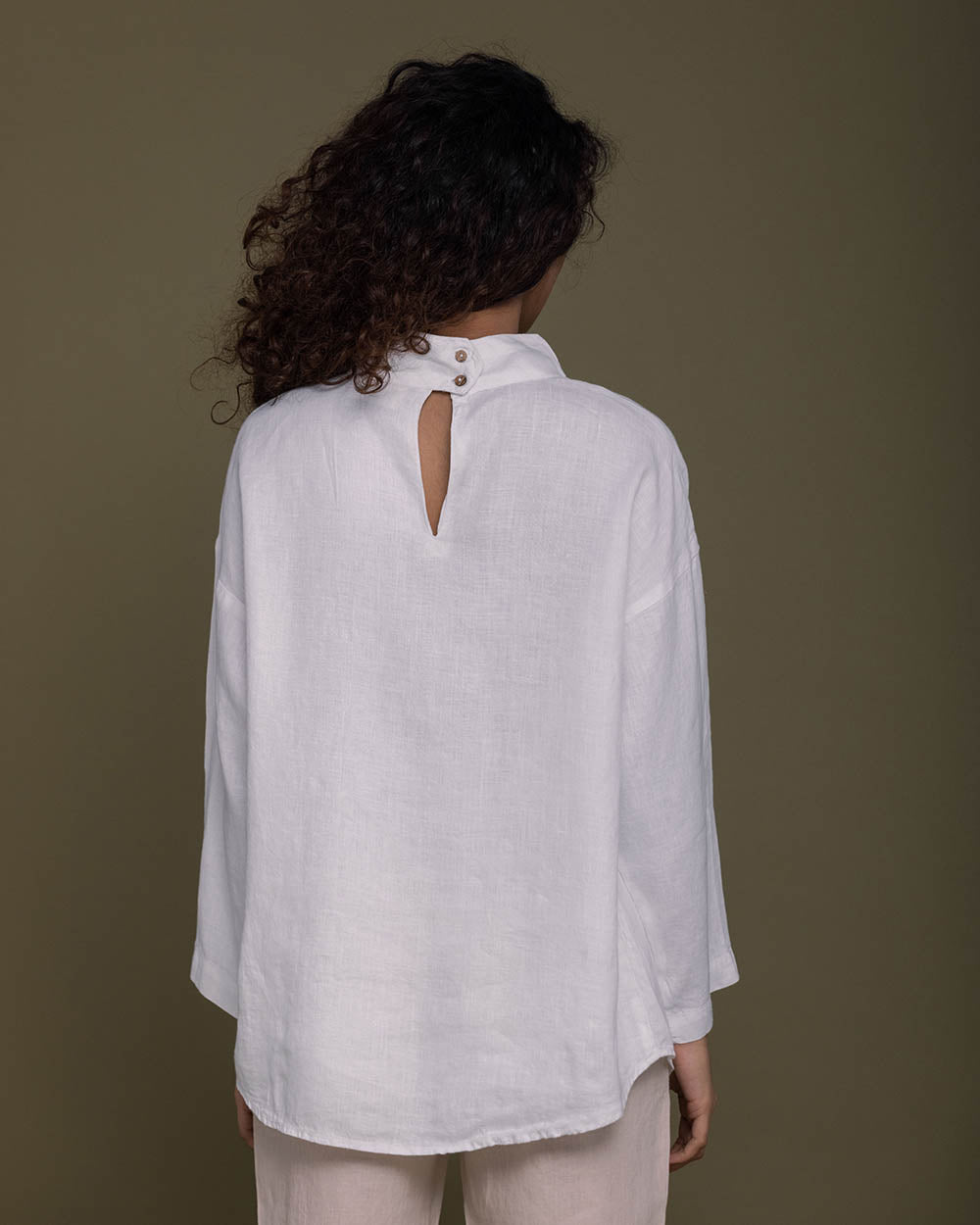 Monday Playlist Top - Coconut White by Reistor with Archived, Casual Wear, Hemp, Hemp by Reistor, Natural, Office Wear, Solids, Tops, Tunic Tops, White, Womenswear at Kamakhyaa for sustainable fashion