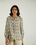 Multicolor Ikat top by Reistor with A Summer Situation by Reistor, Archived, Bemberg, Casual Wear, Natural, Prints, Regular Fit, Tops, Tunic Tops, White, Womenswear at Kamakhyaa for sustainable fashion