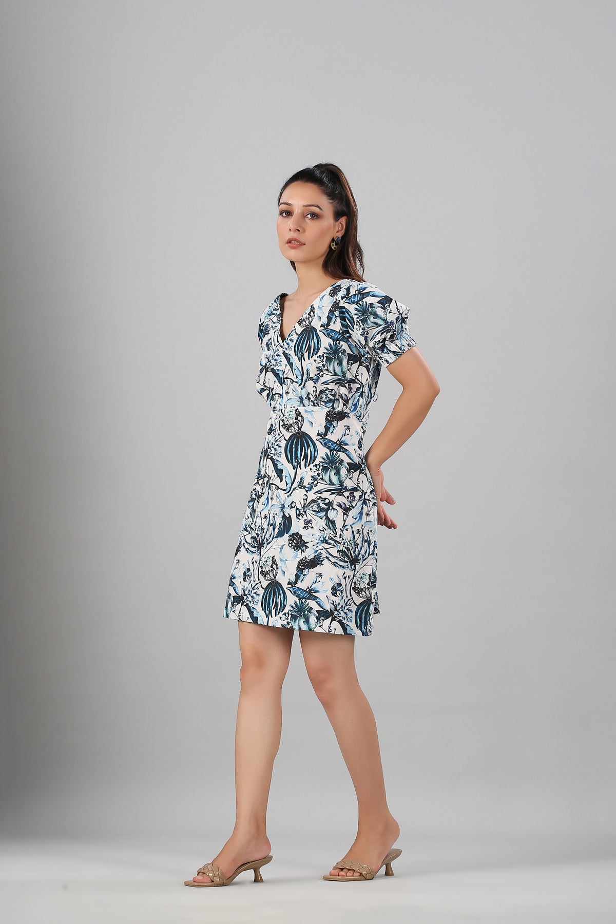 Multicolor Mini Dress by MOH-The Eternal Dhaga with Cotton, Mini Dresses, Moh-The eternal Dhaga, Multicolor, Natural, Prints, Resort Wear, Slim Fit, Womenswear at Kamakhyaa for sustainable fashion