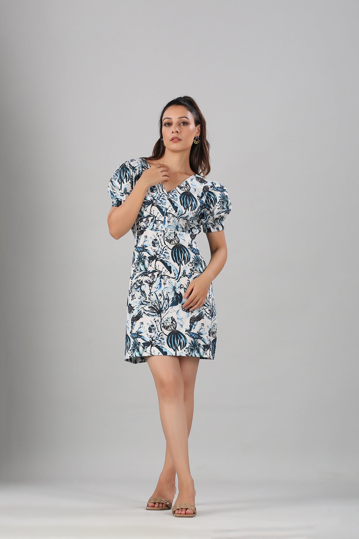 Multicolor Mini Dress by MOH-The Eternal Dhaga with Cotton, Mini Dresses, Moh-The eternal Dhaga, Multicolor, Natural, Prints, Resort Wear, Slim Fit, Womenswear at Kamakhyaa for sustainable fashion