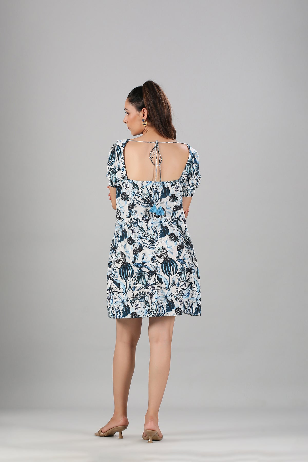 Multicolor Mini Dress by MOH-The Eternal Dhaga with Cotton, Mini Dresses, Moh-The eternal Dhaga, Multicolor, Natural, Prints, Resort Wear, Slim Fit, Womenswear at Kamakhyaa for sustainable fashion