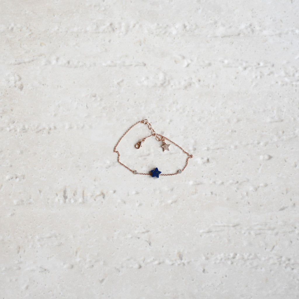 Athena Star Bracelet by Noyra with Add Ons, Blue, Bracelets, Fashion Jewellery, jewelry, Micron, Natural, Silver, Textured at Kamakhyaa for sustainable fashion