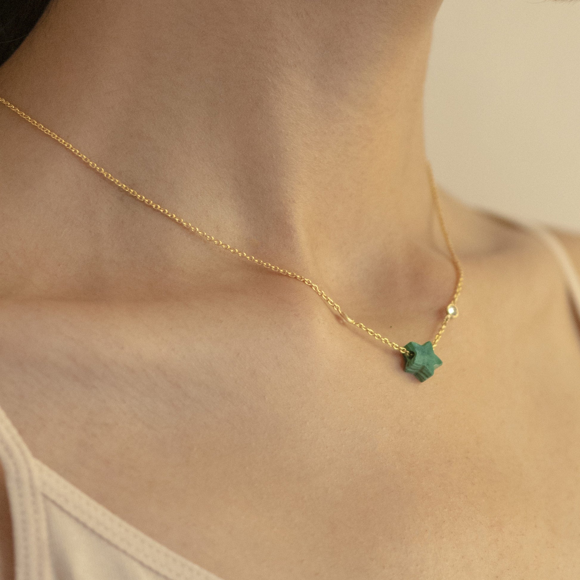 Juno Star Necklace by Noyra with Fashion Jewellery, Green, jewelry, Micron, Natural, Necklaces, Silver, Solids at Kamakhyaa for sustainable fashion