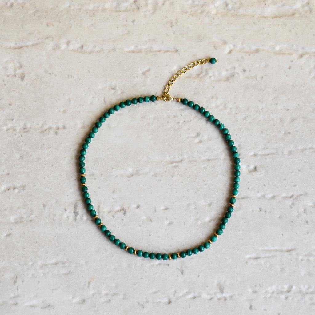 Juno Choker by Noyra with Beaded Jewellery, Choker, Fashion Jewellery, Gemstone, Green, jewelry, July Sale, July Sale 2023, Natural, Solids at Kamakhyaa for sustainable fashion