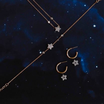 Venus Star Hoops Mini Fashion Jewellery, Hoops, Micron, Natural, Pink, Silver, Solids Kamakhyaa