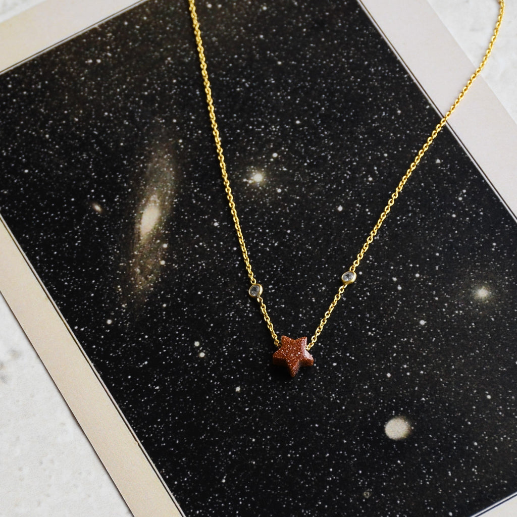 Marici Star Necklace by Noyra with Brown, Fashion Jewellery, jewelry, Micron, Natural, Necklaces, Silver, Solids at Kamakhyaa for sustainable fashion