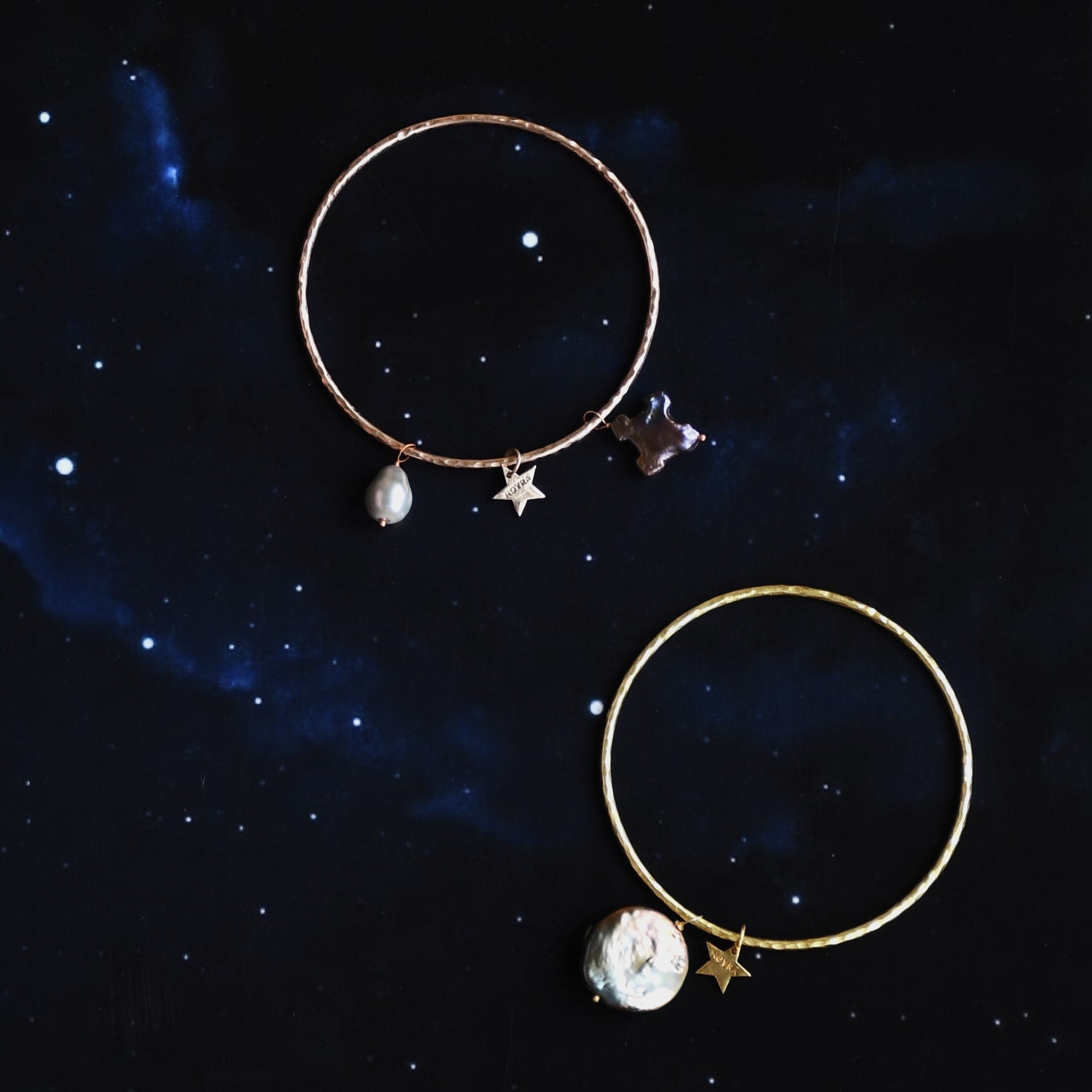 Trifid Nebula Bangle Bangles, Brass Alloy, Fashion Jewellery, Gold, Micron, Natural, Solids Kamakhyaa