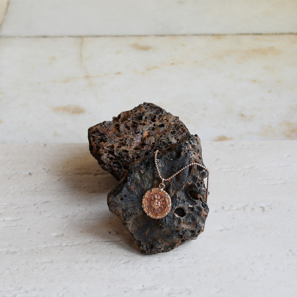 Ra Pendant Chain Set Rose Gold by Noyra with Fashion Jewellery, Gold, jewelry, July Sale, July Sale 2023, Micron, Natural, Pendant, Silver, Solids at Kamakhyaa for sustainable fashion