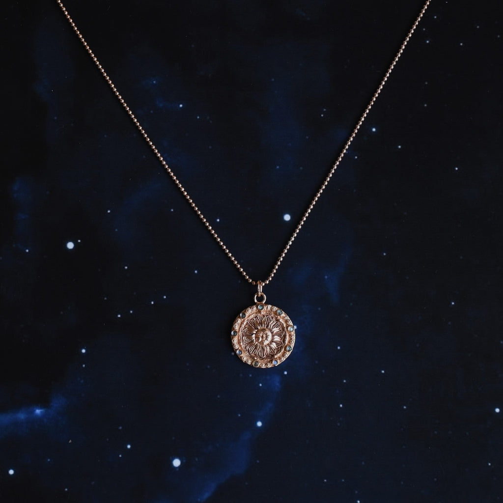 Ra Pendant Chain Set Rose Gold by Noyra with Fashion Jewellery, Gold, jewelry, July Sale, July Sale 2023, Micron, Natural, Pendant, Silver, Solids at Kamakhyaa for sustainable fashion