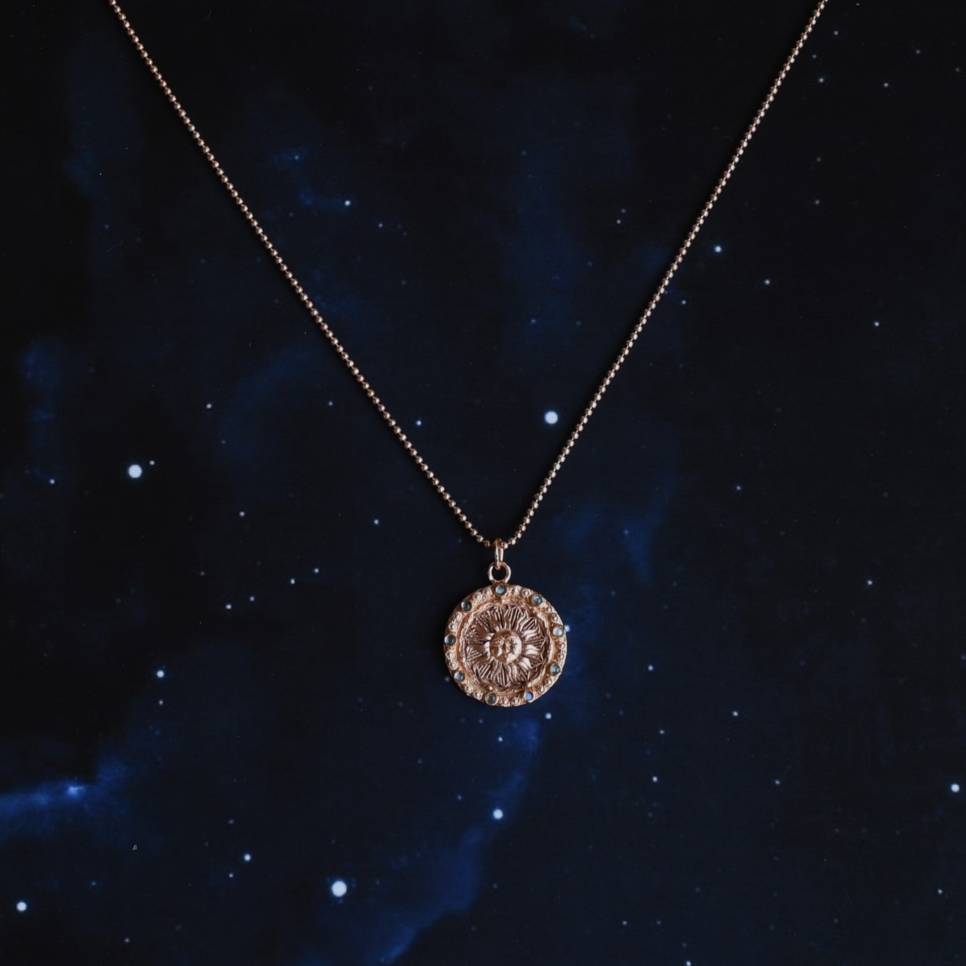 Ra Pendant Chain Set Rose Gold by Noyra with Fashion Jewellery, Gold, jewelry, July Sale, July Sale 2023, Micron, Natural, Pendant, Silver, Solids at Kamakhyaa for sustainable fashion