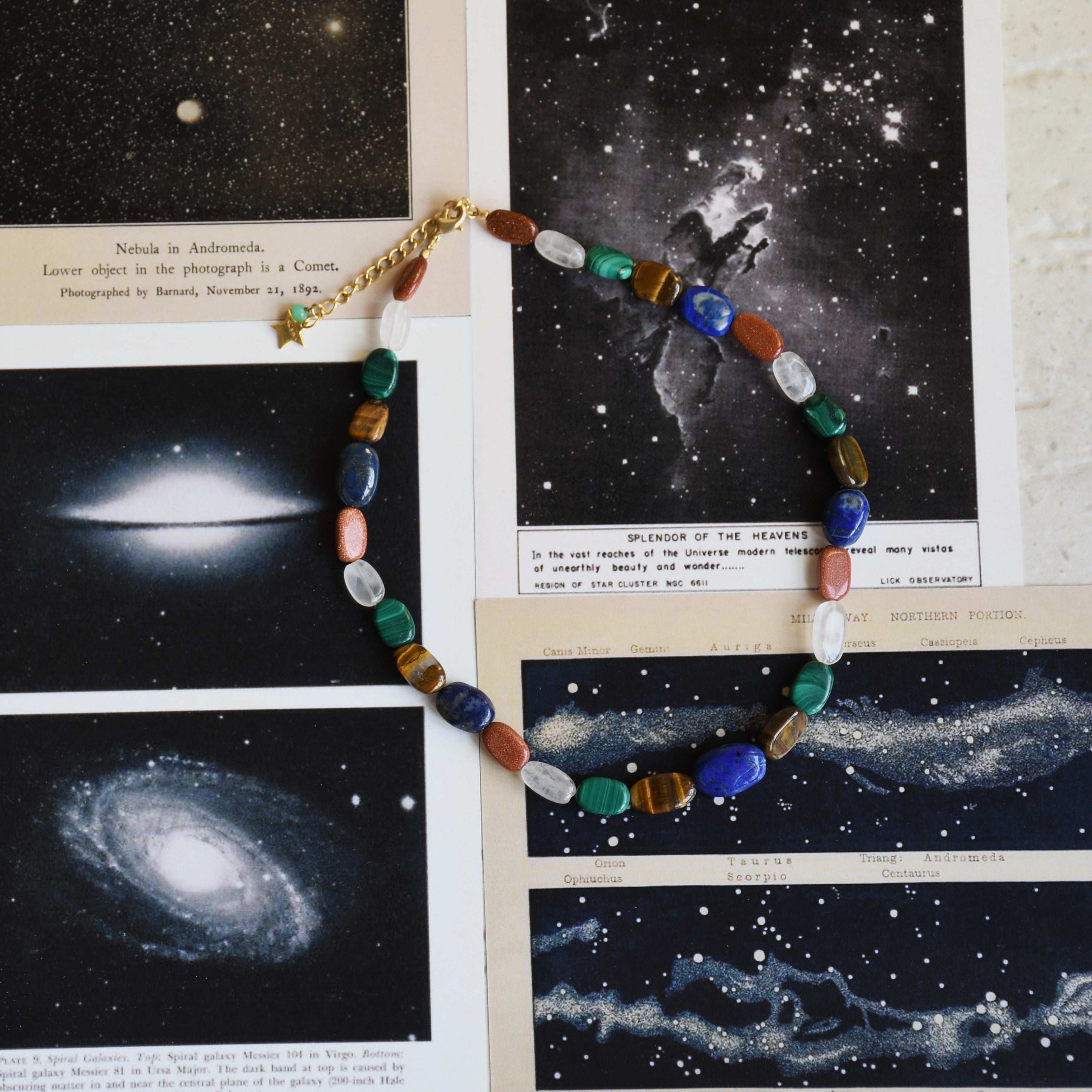 Galaxaia Necklace by Noyra with Beaded Jewellery, Brass Alloy, Choker, Fashion Jewellery, jewelry, July Sale, July Sale 2023, Micron, Multicolor, Natural, Solids at Kamakhyaa for sustainable fashion