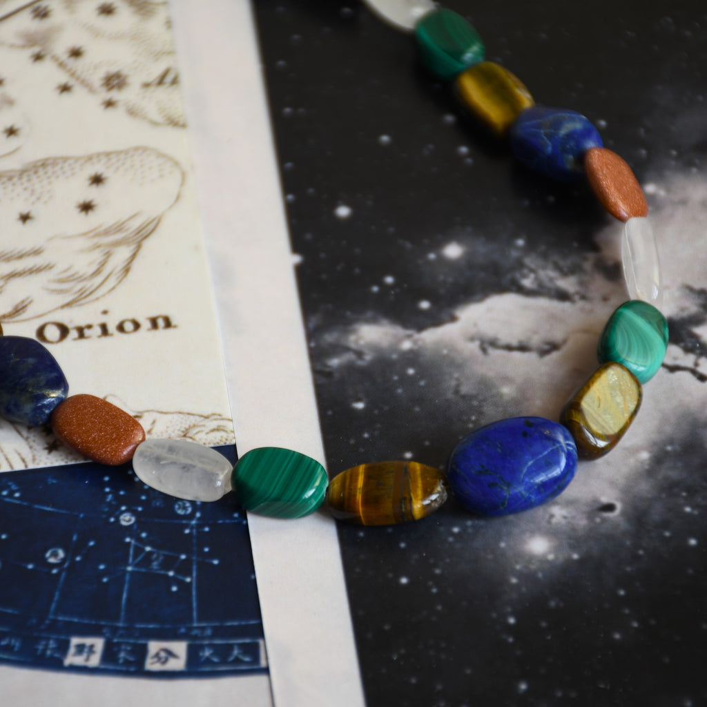 Galaxaia Necklace by Noyra with Beaded Jewellery, Brass Alloy, Choker, Fashion Jewellery, jewelry, July Sale, July Sale 2023, Micron, Multicolor, Natural, Solids at Kamakhyaa for sustainable fashion
