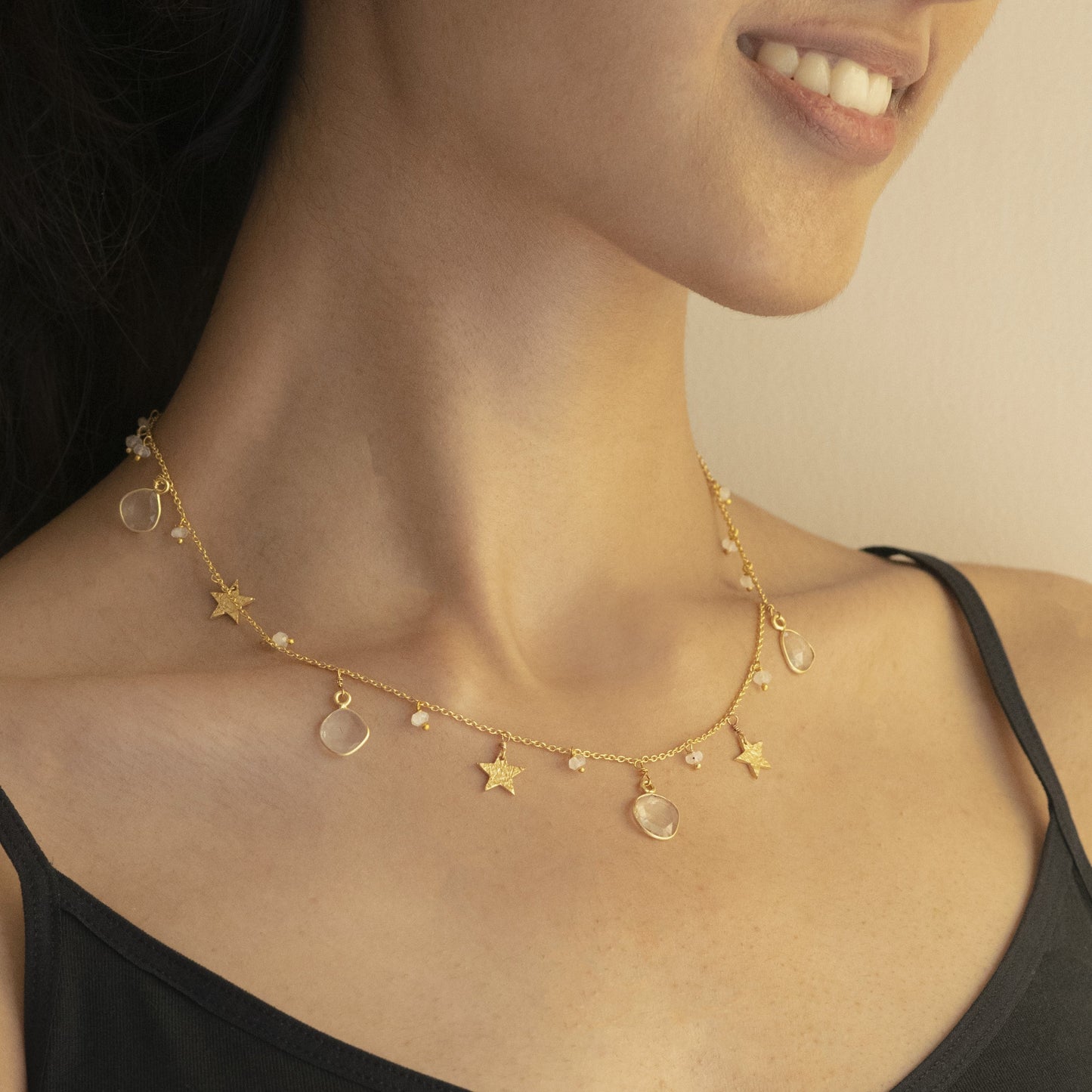 Astraea Necklace by Noyra with Fashion Jewellery, Gold, jewelry, July Sale, July Sale 2023, Micron, Natural, Necklaces, Silver, Solids at Kamakhyaa for sustainable fashion