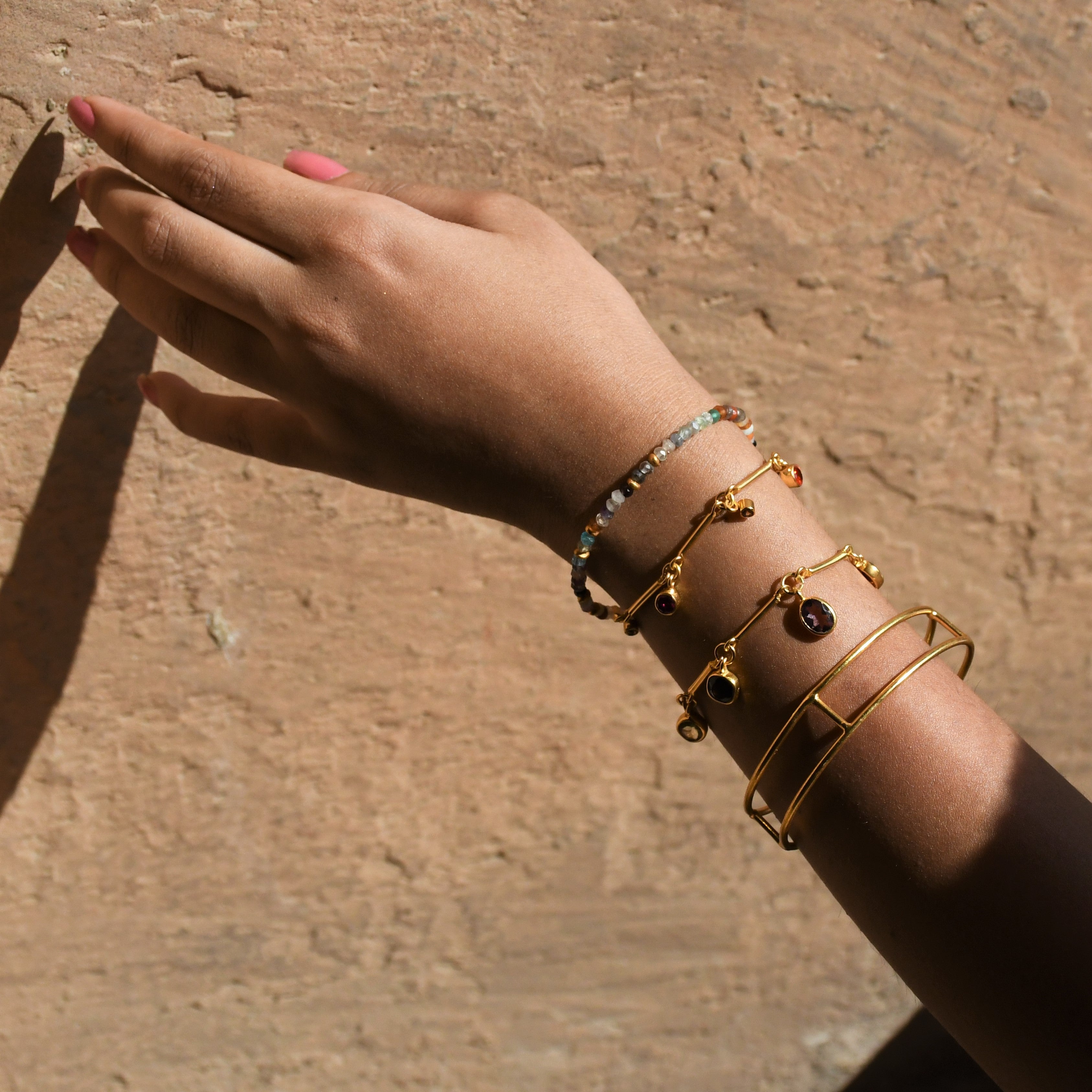 Naulakha Bracelet by Noyra with Add Ons, Alloy, Bracelets, Fashion Jewellery, jewelry, Micron, Multicolor, Natural, Office Wear Jewellery, Textured at Kamakhyaa for sustainable fashion