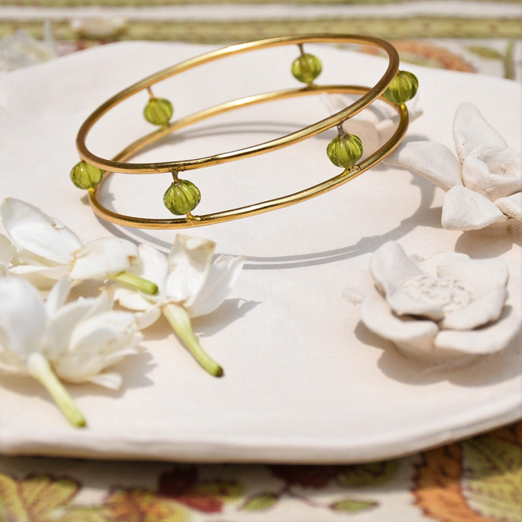 Chahar Bagh Bangle by Noyra with Add Ons, Alloy, Bangles, Fashion Jewellery, Gold, jewelry, July Sale, July Sale 2023, Micron, Natural, Office Wear Jewellery, Textured at Kamakhyaa for sustainable fashion