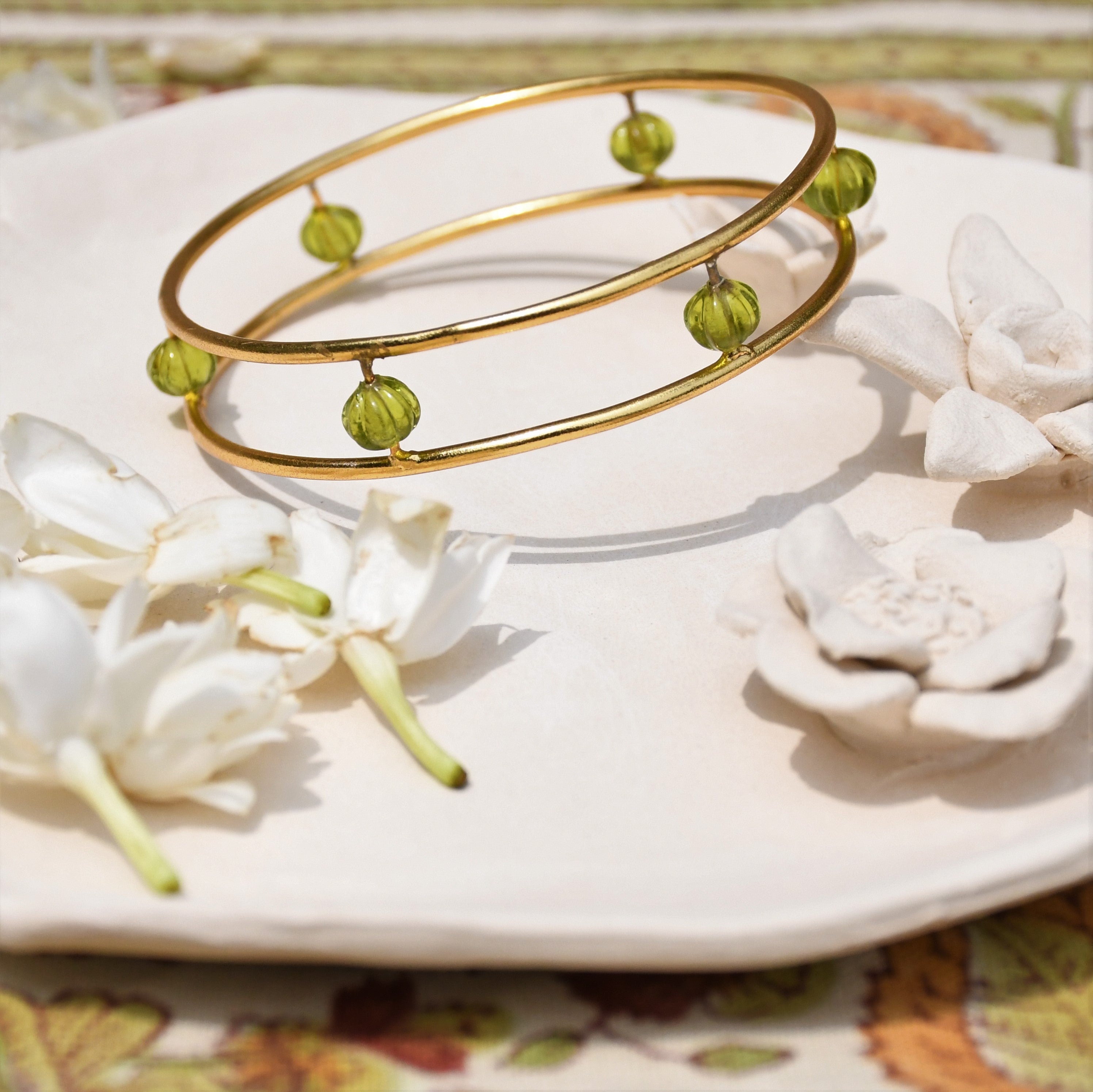 Chahar Bagh Bangle by Noyra with Add Ons, Alloy, Bangles, Fashion Jewellery, Gold, jewelry, July Sale, July Sale 2023, Micron, Natural, Office Wear Jewellery, Textured at Kamakhyaa for sustainable fashion