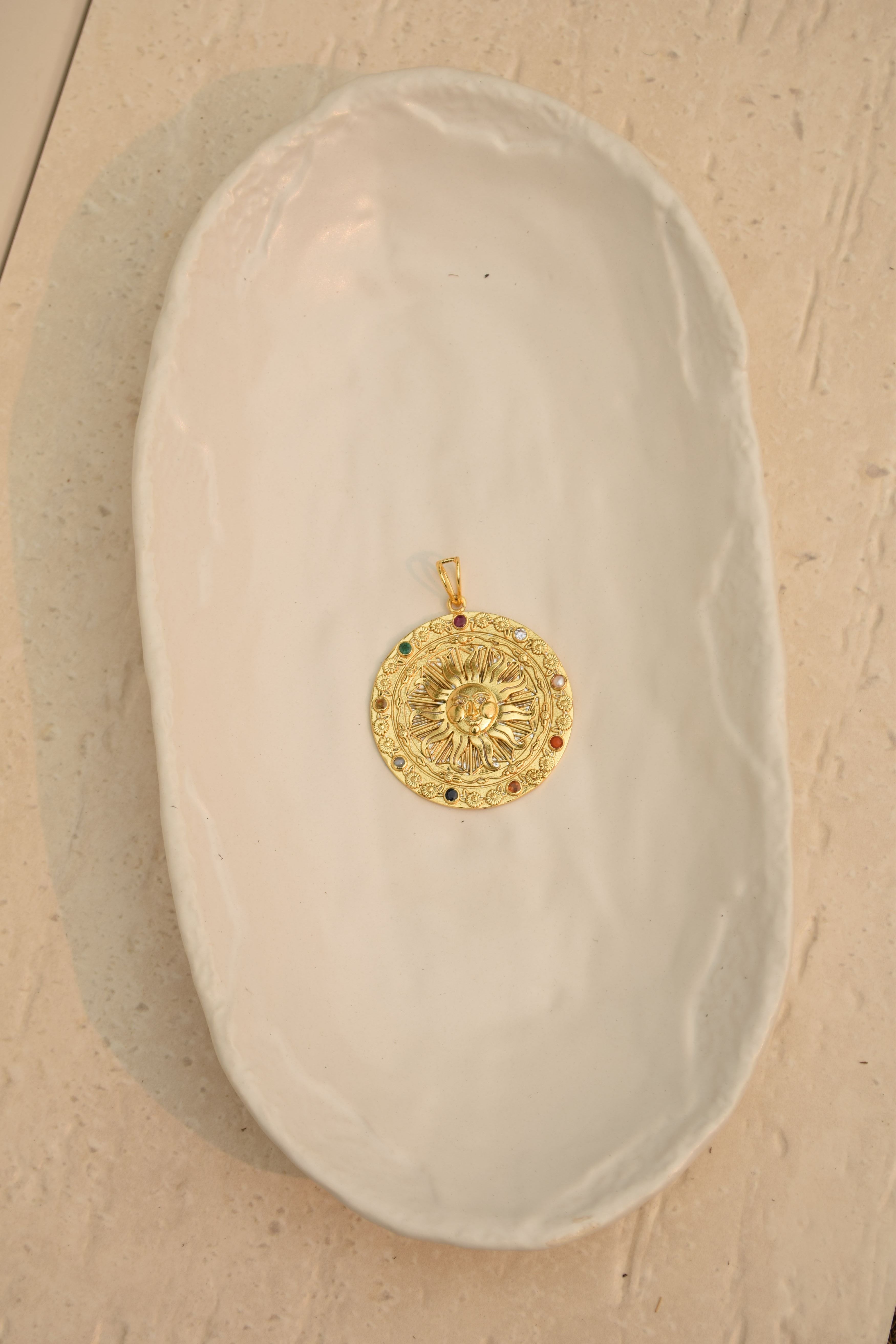 Ra Pendant by Noyra with Brass Alloy, Fashion Jewellery, Gold, jewelry, July Sale, July Sale 2023, Micron, Natural, Pendant, Solids at Kamakhyaa for sustainable fashion