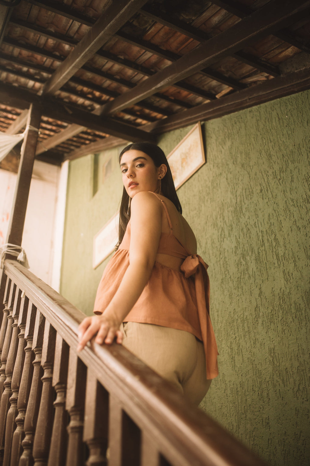 Pink Sleeveless Back Bow Top by Anushé Pirani with Cotton Hemp, Nostalgic Whispers, Nostalgic Whispers by Anushe Pirani, Pink, Regular Fit, Sleeveless, solid, Tops & Shirts, Womenswear at Kamakhyaa for sustainable fashion