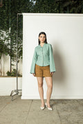 Brown Straight-Leg Shorts by Anushé Pirani with Brown, Cotton Hemp, Nostalgic Whispers, Nostalgic Whispers by Anushe Pirani, Regular Fit, Shorts, solid, Womenswear at Kamakhyaa for sustainable fashion
