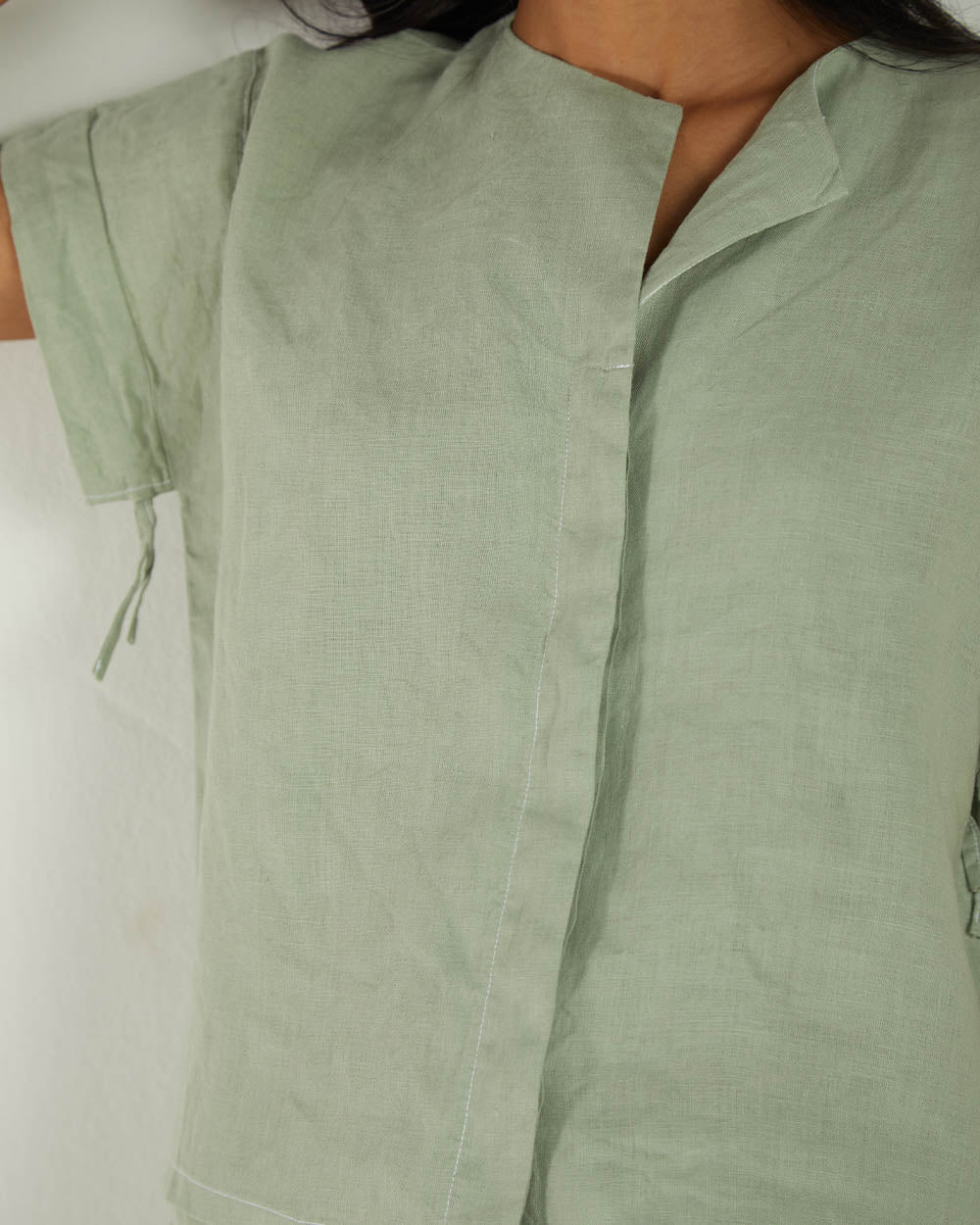 Olive Green Boxy Shirt by Reistor with Bemberg, Casual Wear, Earth by Reistor, Green, Natural, Regular Fit, Shirts, Solids, Tops, Womenswear at Kamakhyaa for sustainable fashion