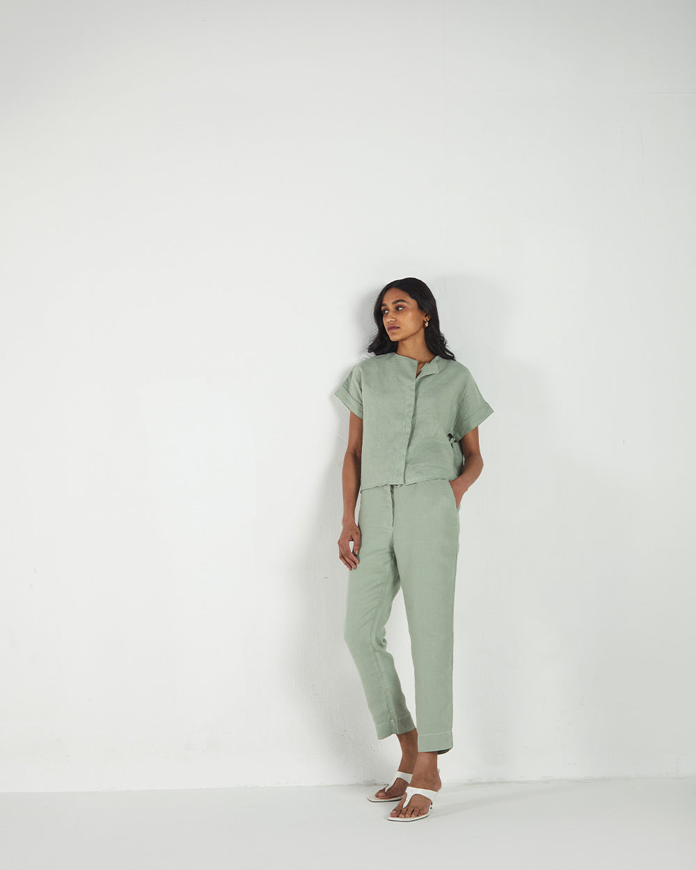 Olive Green Boxy Shirt by Reistor with Bemberg, Casual Wear, Earth by Reistor, Green, Natural, Regular Fit, Shirts, Solids, Tops, Womenswear at Kamakhyaa for sustainable fashion