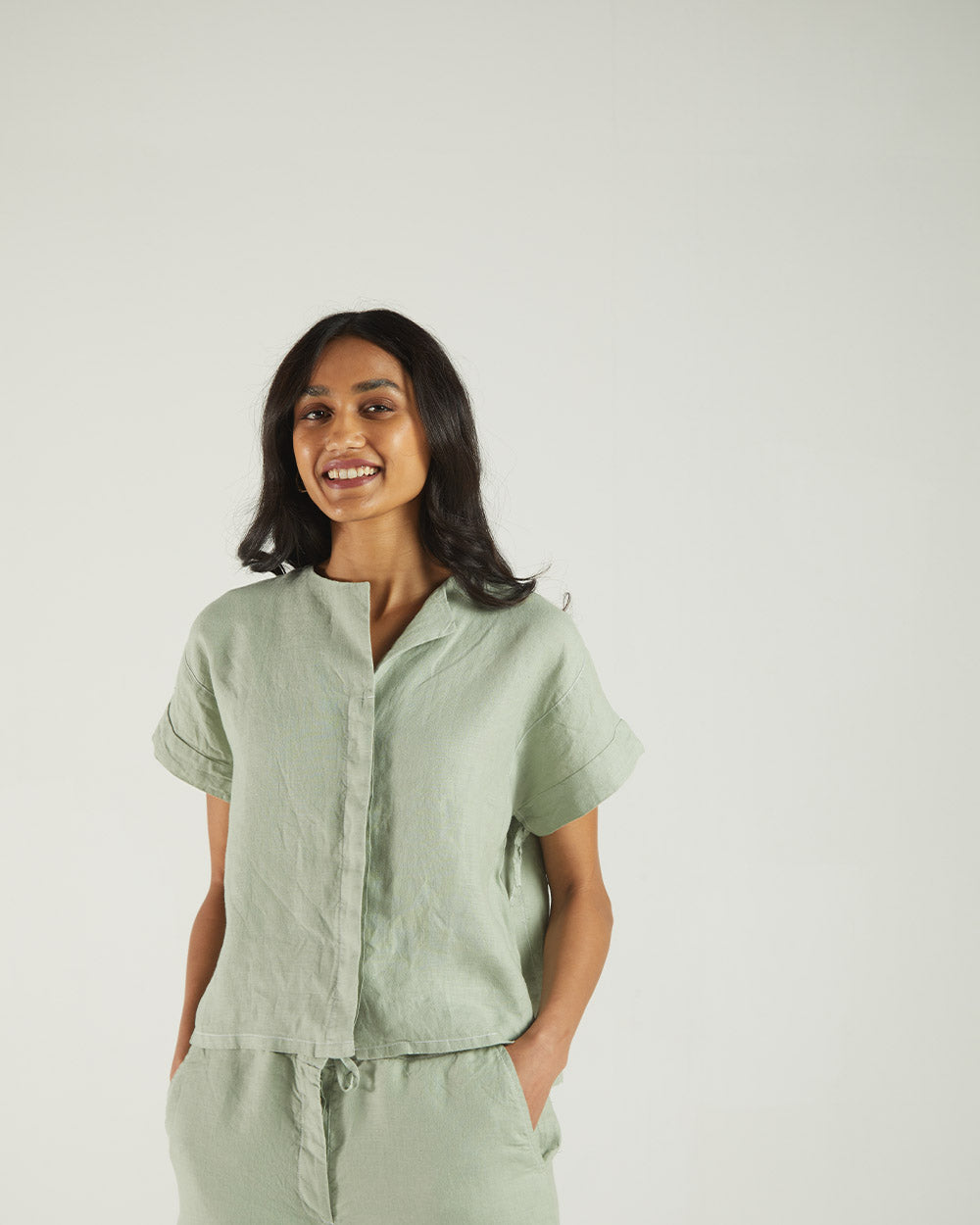 Olive Green Boxy Shirt by Reistor with Bemberg, Casual Wear, Earth by Reistor, Green, Natural, Regular Fit, Shirts, Solids, Tops, Womenswear at Kamakhyaa for sustainable fashion