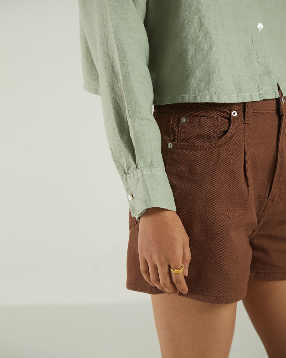 Olive Green Crop Top by Reistor with Bemberg, Casual Wear, Crop Tops, Earth by Reistor, Green, Natural, Regular Fit, Shirts, Solids, Tops, Womenswear at Kamakhyaa for sustainable fashion