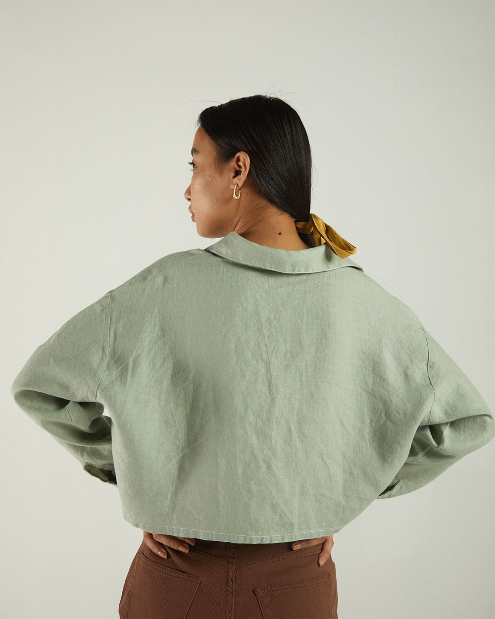 Olive Green Crop Top by Reistor with Bemberg, Casual Wear, Crop Tops, Earth by Reistor, Green, Natural, Regular Fit, Shirts, Solids, Tops, Womenswear at Kamakhyaa for sustainable fashion