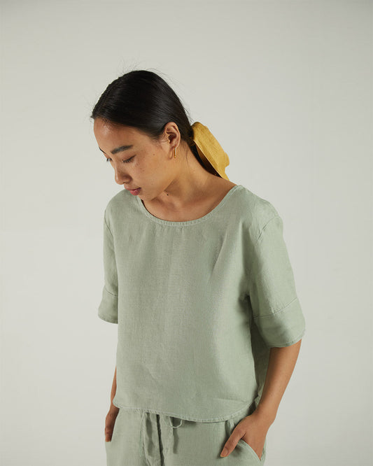 Olive Green Crop Top by Reistor with Bemberg, Casual Wear, Crop Tops, Earth by Reistor, Green, Hemp, Natural, Regular Fit, Solids, Tops, Womenswear at Kamakhyaa for sustainable fashion