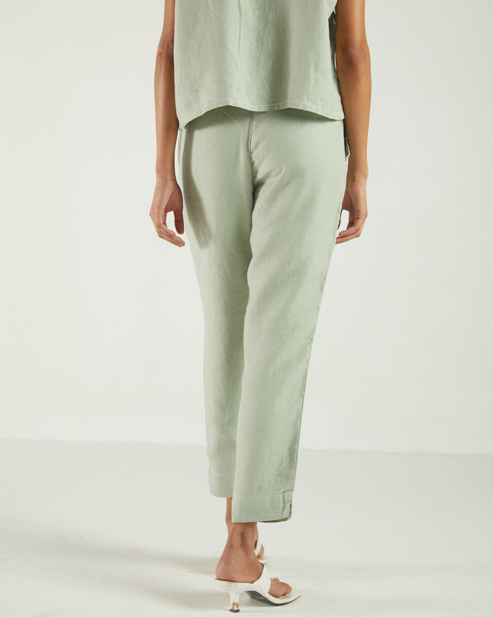 Olive High-Waist Pants by Reistor with Bemberg, Earth by Reistor, Green, Hemp, Natural, Pants, Solids, Womenswear at Kamakhyaa for sustainable fashion