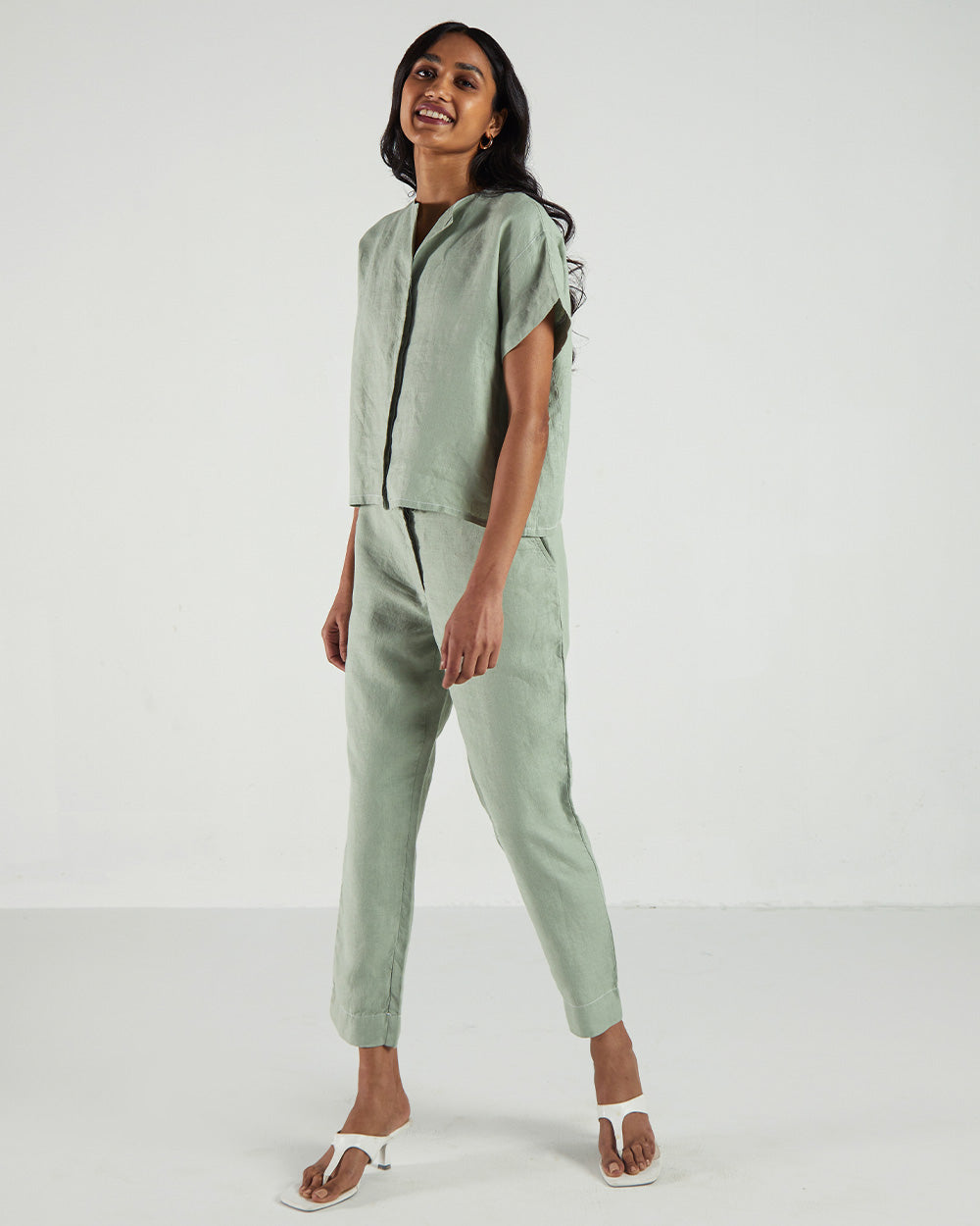 Olive High-Waist Pants by Reistor with Bemberg, Earth by Reistor, Green, Hemp, Natural, Pants, Solids, Womenswear at Kamakhyaa for sustainable fashion