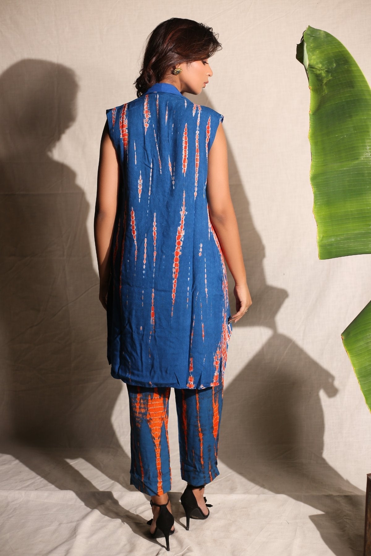 Pants And Jacket - Set of Two by Keva with Best Selling, Blue, Co-ord Sets, Day Dream, Lounge Wear Co-ords, Natural, Rayon, Relaxed Fit, Resort Wear, Tie & Dye, Vacation Co-ords, Womenswear at Kamakhyaa for sustainable fashion