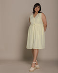 Pina Colada Season Dress - Butter Lemon by Reistor with Casual Wear, Hemp, Hemp by Reistor, Mini Dresses, Natural, Relaxed Fit, Short Dresses, Sleeveless Dresses, Solids, Womenswear, Yellow at Kamakhyaa for sustainable fashion