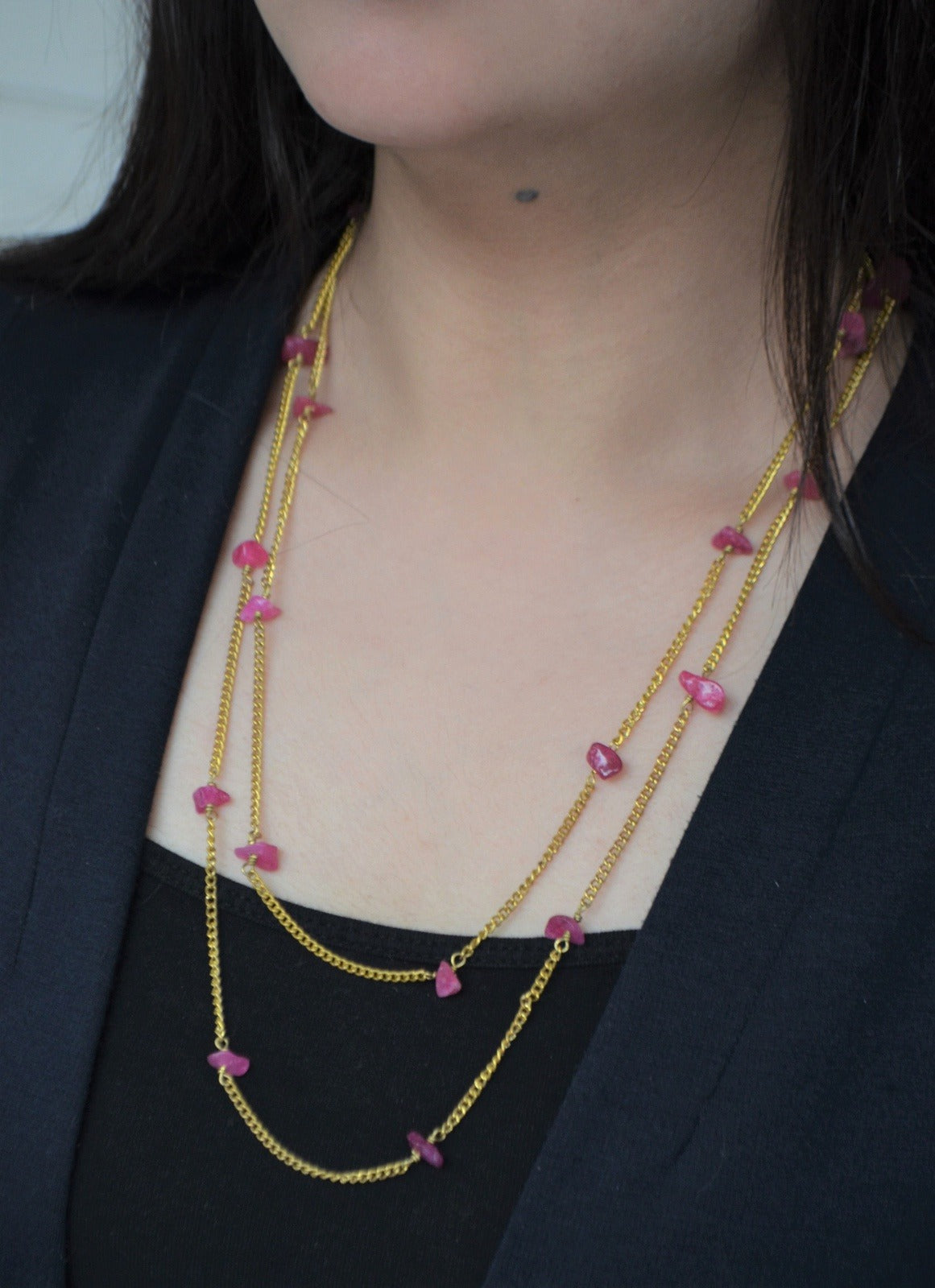 Pink Necklace Gravel by House Of Heer with Alloy Metal, Beaded Jewellery, Festive Jewellery, Festive Wear, Free Size, jewelry, July Sale, July Sale 2023, Less than $50, Natural, Necklaces, Pink, Products less than $25, Solids at Kamakhyaa for sustainable fashion