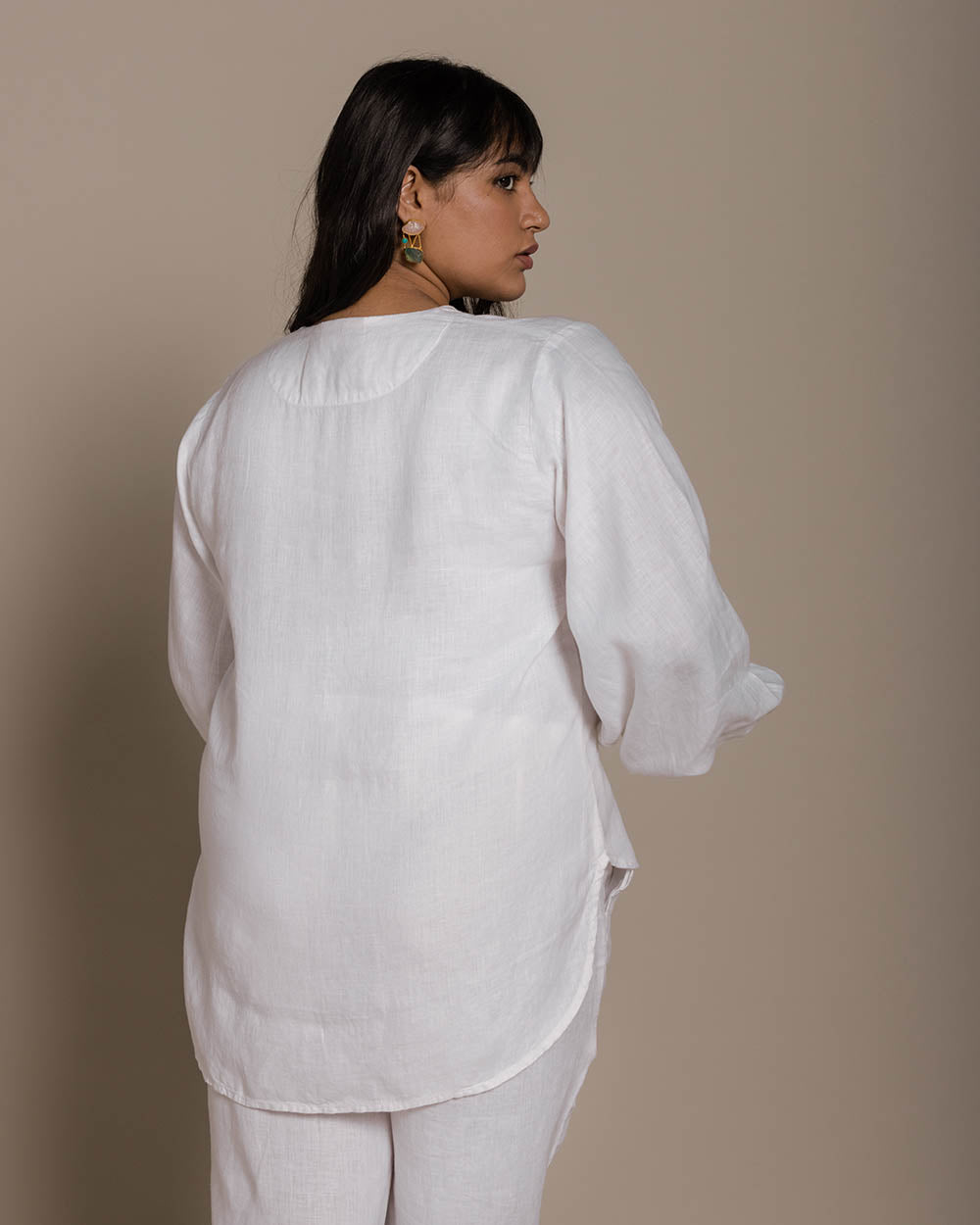 Poems In The Sky Top - Coconut White by Reistor with Blouses, Casual Wear, For Mother, For Mother W, Hemp, Hemp by Reistor, Natural, Office Wear, Relaxed Fit, Solids, Tops, White, Womenswear at Kamakhyaa for sustainable fashion