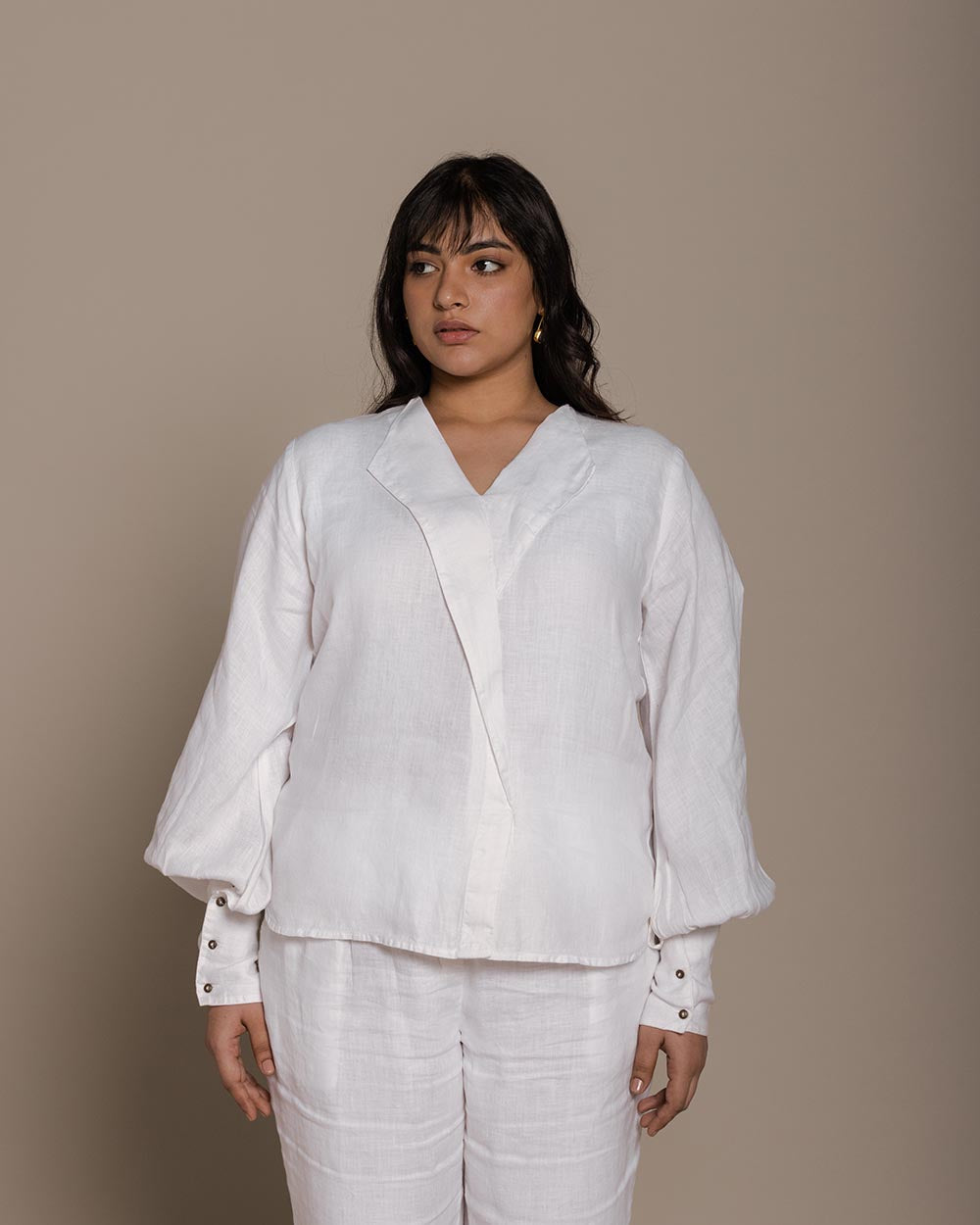 Poems In The Sky Top - Coconut White by Reistor with Blouses, Casual Wear, For Mother, For Mother W, Hemp, Hemp by Reistor, Natural, Office Wear, Relaxed Fit, Solids, Tops, White, Womenswear at Kamakhyaa for sustainable fashion