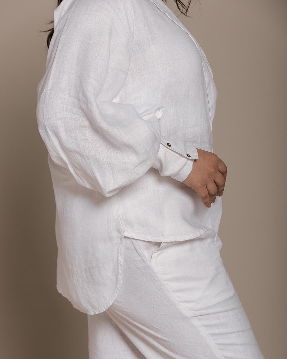 Poems In The Sky Top - Coconut White by Reistor with Blouses, Casual Wear, For Mother, For Mother W, Hemp, Hemp by Reistor, Natural, Office Wear, Relaxed Fit, Solids, Tops, White, Womenswear at Kamakhyaa for sustainable fashion