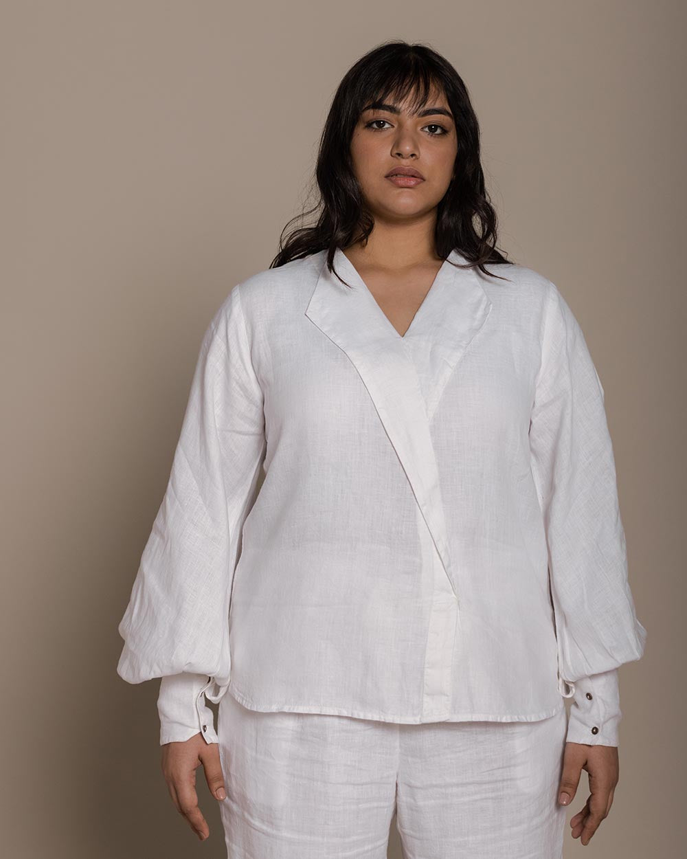 Poems In The Sky Top - Coconut White by Reistor with Blouses, Casual Wear, For Mother, For Mother W, Hemp, Hemp by Reistor, Natural, Office Wear, Relaxed Fit, Solids, Tops, White, Womenswear at Kamakhyaa for sustainable fashion