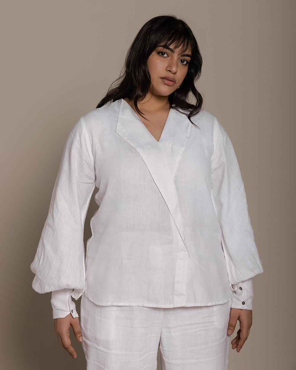 Poems In The Sky Top - Coconut White by Reistor with Blouses, Casual Wear, For Mother, For Mother W, Hemp, Hemp by Reistor, Natural, Office Wear, Relaxed Fit, Solids, Tops, White, Womenswear at Kamakhyaa for sustainable fashion