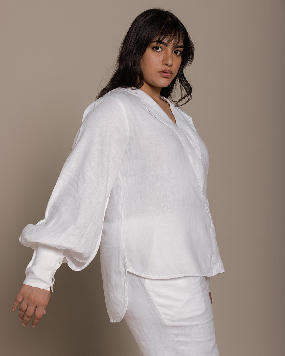 Poems In The Sky Top - Coconut White by Reistor with Blouses, Casual Wear, For Mother, For Mother W, Hemp, Hemp by Reistor, Natural, Office Wear, Relaxed Fit, Solids, Tops, White, Womenswear at Kamakhyaa for sustainable fashion