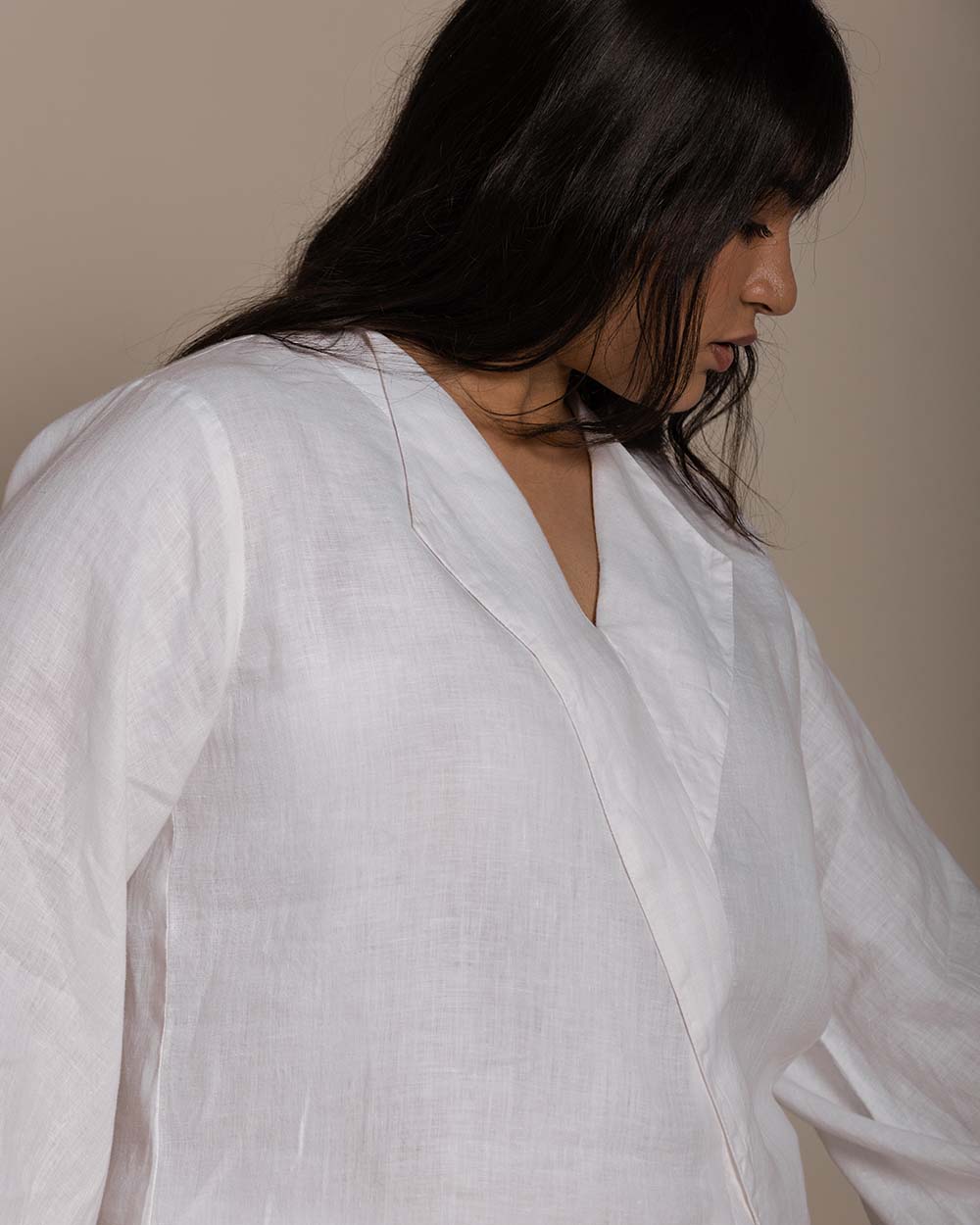 Poems In The Sky Top - Coconut White by Reistor with Blouses, Casual Wear, For Mother, For Mother W, Hemp, Hemp by Reistor, Natural, Office Wear, Relaxed Fit, Solids, Tops, White, Womenswear at Kamakhyaa for sustainable fashion