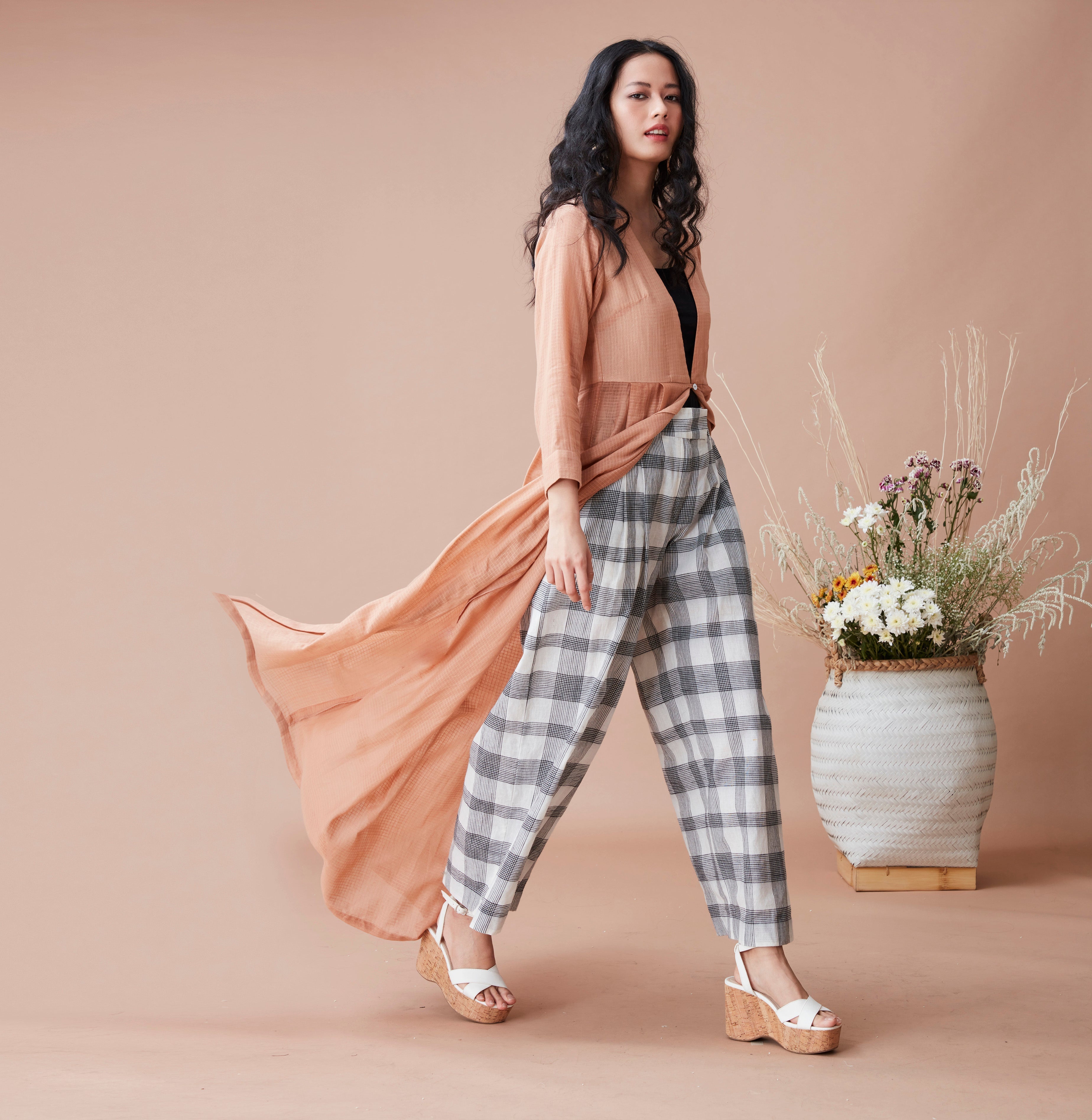 Brown Cotton Jacket by Dan Ba with Beige, Cotton, July Sale, July Sale 2023, Natural, Relaxed Fit, Resort Wear, Shrugs, Solids, Womenswear at Kamakhyaa for sustainable fashion