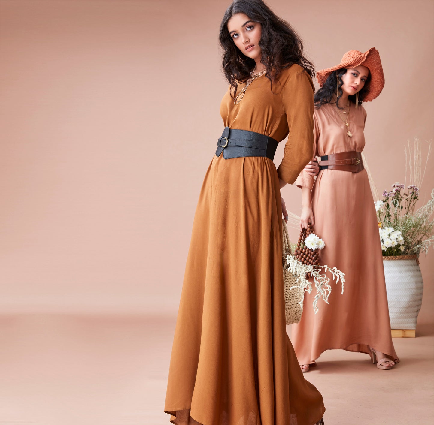 Beige Maxi Dress by Dan Ba with Beige, Cotton, July Sale, July Sale 2023, Maxi Dresses, Natural, Relaxed Fit, Resort Wear, Solids, Womenswear at Kamakhyaa for sustainable fashion