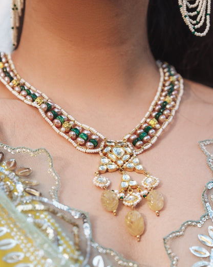 Niseni Polki Necklace Set Citrine Jewelry Complete Sets House Of Heer Kamakhyaa