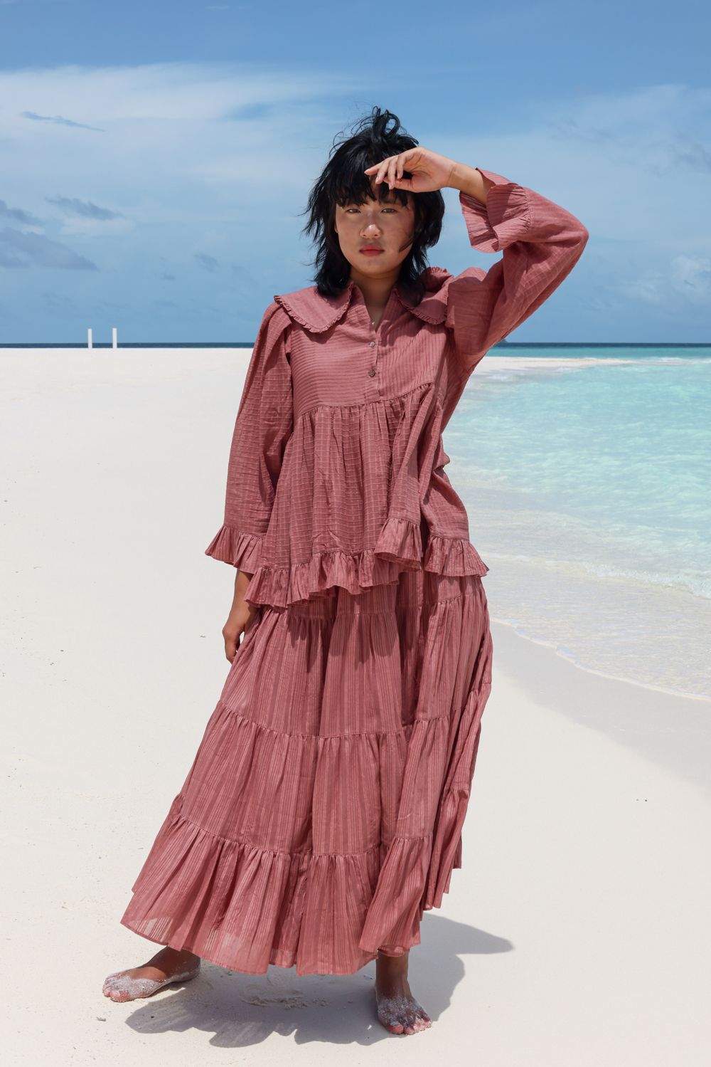 Recycled Cotton Pink Tunics Top by Raas with Azo Free Dyes, Casual Wear, Cotton, Layla, Pink, Recycled, Relaxed Fit, Solids, Tunics Tops, Womenswear at Kamakhyaa for sustainable fashion