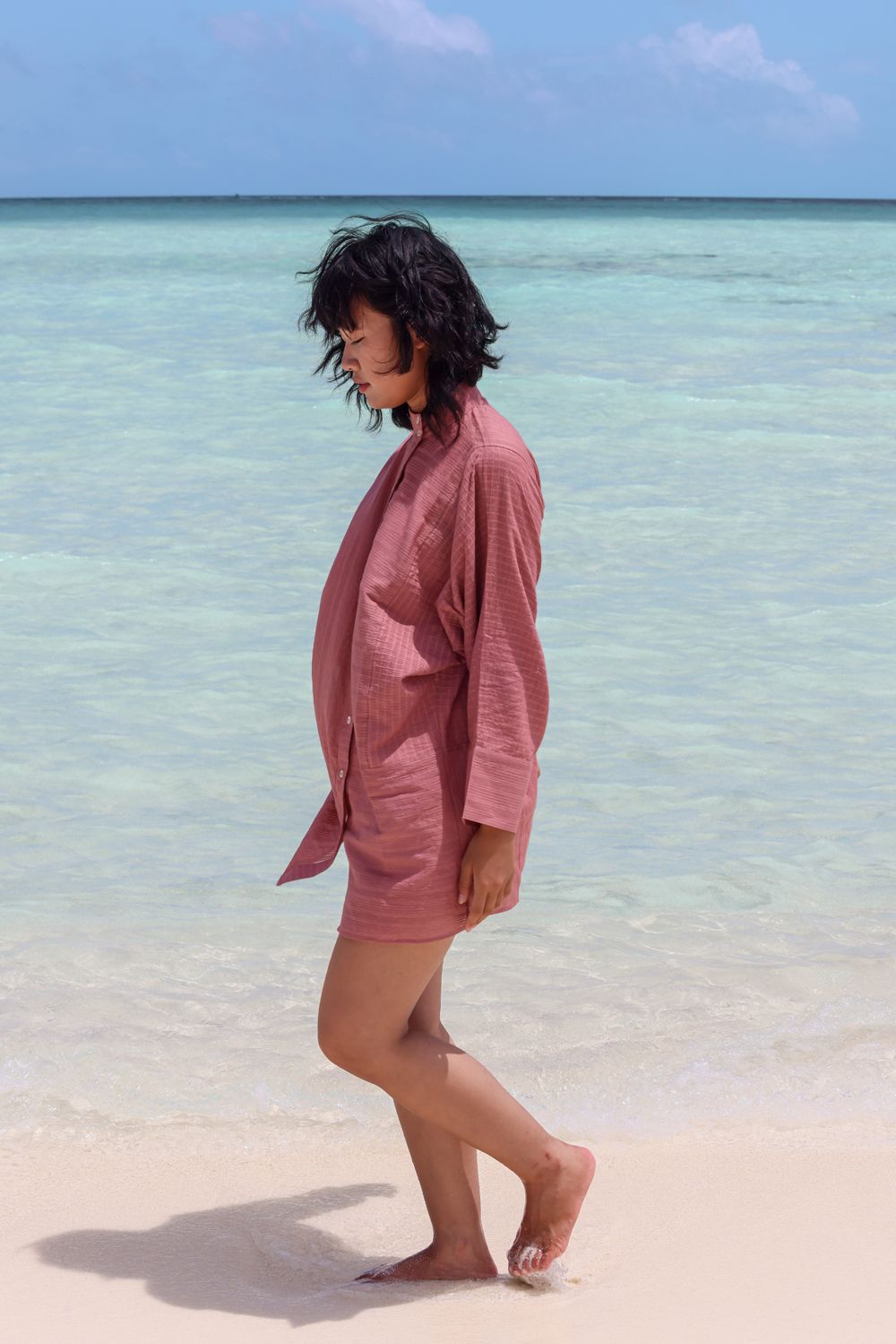 Recycled Cotton Pink Solid Shirt by Raas with Azo Free Dyes, Casual Wear, Cotton, Layla, Pink, Recycled, Relaxed Fit, Shirts, Solids, Womenswear at Kamakhyaa for sustainable fashion