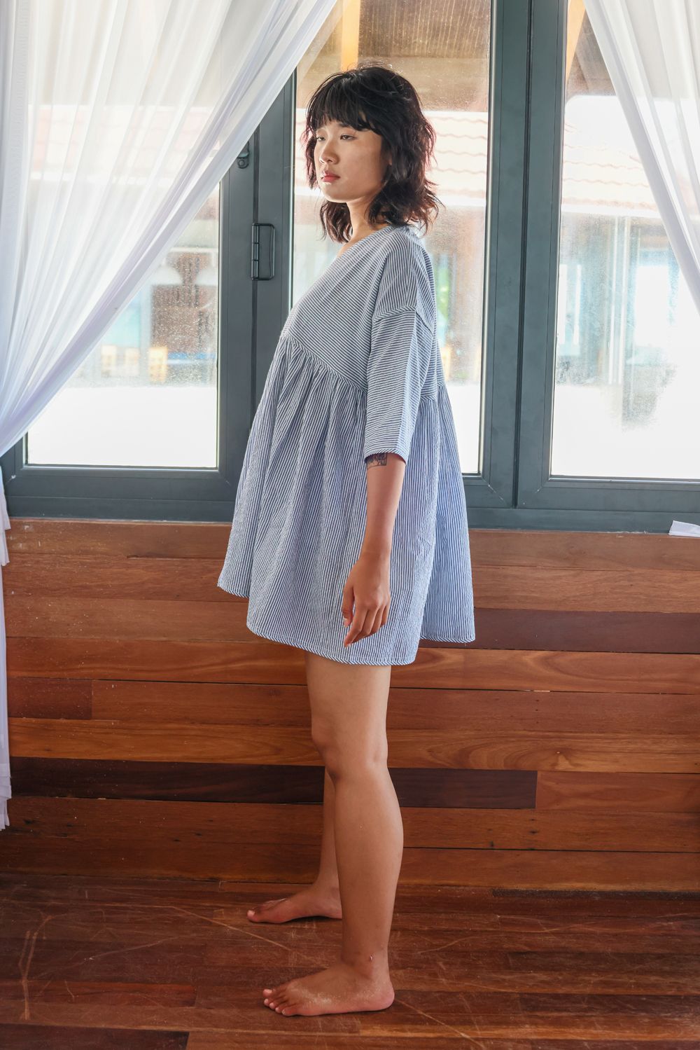 Recycled Cotton Grey Regular Tunic Top by Raas with Azo Free Dyes, Cotton, Grey, Layla, Recycled, Regular Fit, Resort Wear, Solids, Tunic Tops, Womenswear at Kamakhyaa for sustainable fashion