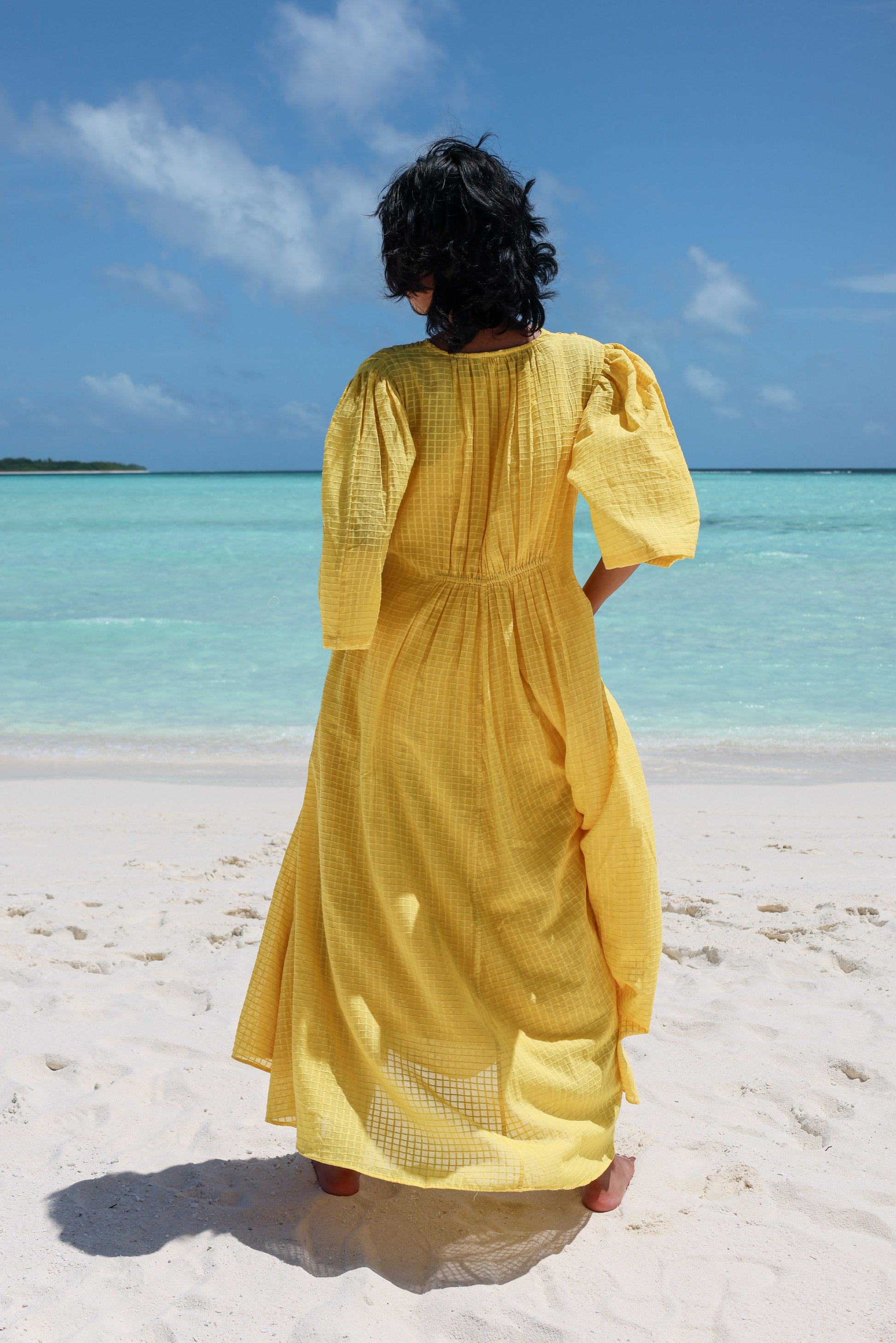 Recycled Cotton Yellow Maxi Dress at Kamakhyaa by Raas. This item is Azo Free Dyes, Best Selling, Layla, Maxi Dresses, Recycled, Recycled Cotton, Relaxed Fit, Resort Wear, Solids, Womenswear, Yellow