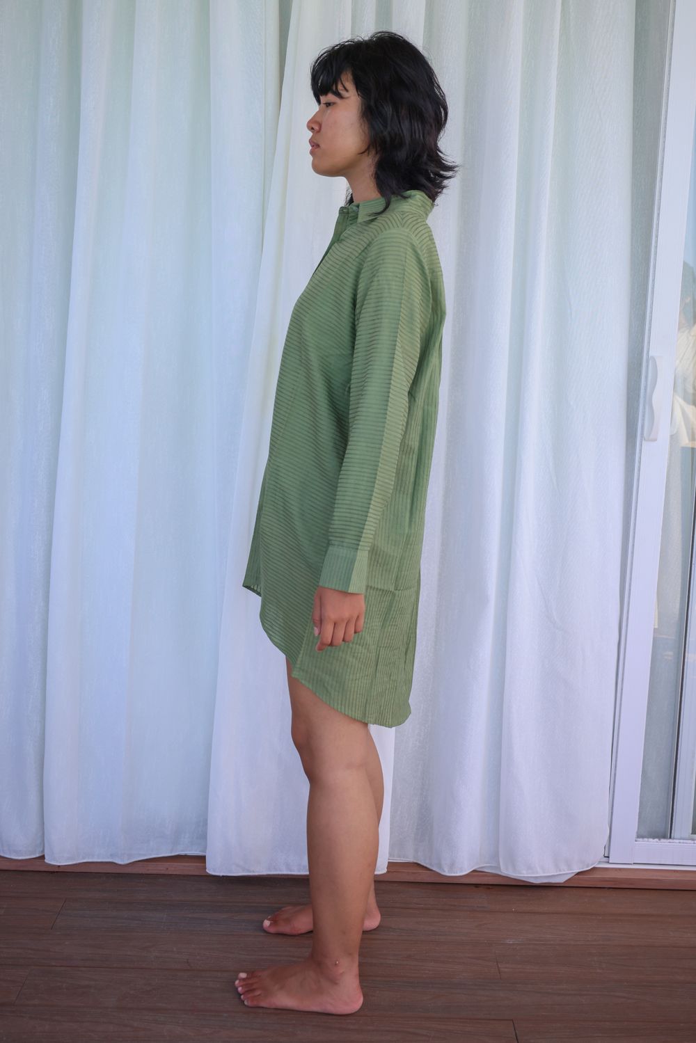 Recycled Cotton Green Solid Shirt by Raas with Azo Free Dyes, Casual Wear, Cotton, Green, Layla, Recycled, Relaxed Fit, Shirts, Solids, Womenswear at Kamakhyaa for sustainable fashion